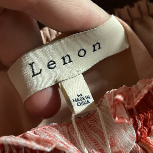 Lenon x Anthropologie Plaid Off Shoulder Tiered Maxi Dress Red/Pink Size M - NWT - Picture 15 of 16